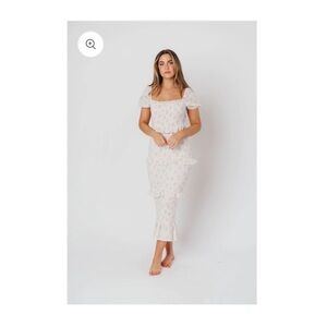 Ada smocked dress in pink floral